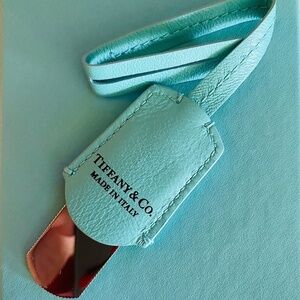 New Tiffany & Co Leather Hangtag Bag Charm with Box